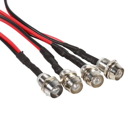 4 Pcs Voyant d'Indicateur 8mm Feux de Signal LED Panneau Feux d'Avertissement Ampoule LED pour Bateau Voiture Lampe Pilote DC 12V(White) (1/4)
