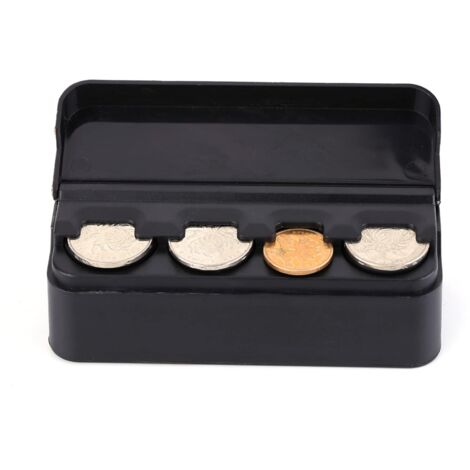 Boîte de rangement de pièces de monnaie de voiture, porte-pièces de voiture avec 4 Compartiments,changeur d'argent Euro et Coin pour maison et à la voiture (1/5)