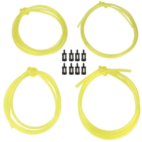 Petrol Fuel Line Hose Tube, 1.5 Meters Fuel Line Hose (4 Sizes) With 8 Pieces Fuel Filters, Replacement Set (1/5)