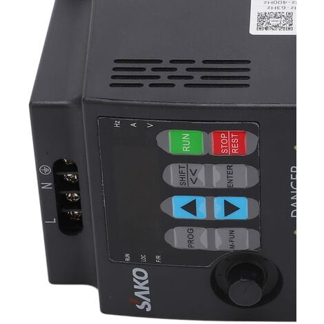 SJLERST 2.2KW 3HP VFD Variateur de FréQuence Monophasé à Triphasé Inverseur  de FréQuence AC 220V à AC 0-220V Inverseur de Commande de Moteur