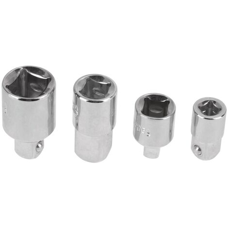 4pcs réducteurs d'adaptateur de douille en acier au chrome vanadium argenté 1/2 ", 3/8", adaptateur de clé 1/4 " (1/5)