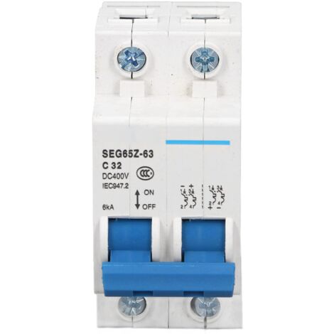 Disjoncteur Miniature DC, Disjoncteur à Air PV SûR 600 V Haute Efficacité Contact Fort 6KA Capacité de Rupture avec Coque Ignifuge pour Panneau Solaire (C32) (1/5)