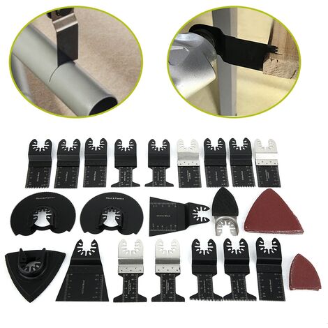 SJLERST Lames Multitool 18Pcs Lames de Scie Oscillantes Multitool Accessoires pour Outils Oscillants pour Worx, Dewalt, Makita, Bosch, Fein Multimaster, etc.