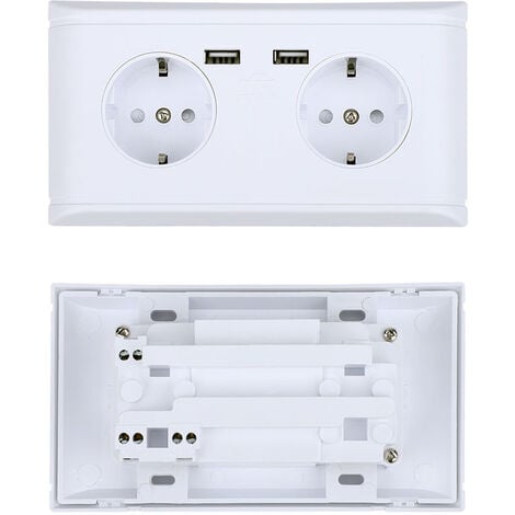 Prises electriques, Prise De Courant Murale Multi-Fonctionnelle avec Double Port  USB pour Le Chargement du Téléphone 250V EU Plug