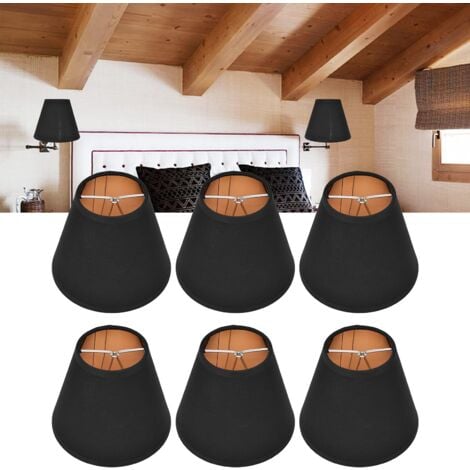 SJLERST 6PCS Abat-jour en tissu Clip sur abat-jour pour E14 Table Lustre Lampe de sol Lampe murale Décor de chambre