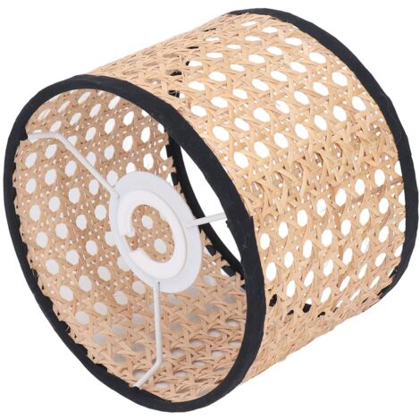 SJLERST Abat-jour en rotin universel, abat-jour tissé en rotin, couvre-lampe pour lustre E27 E14, lampe suspendue, plafonnier