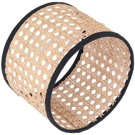 SJLERST Abat-jour en rotin universel, abat-jour tissé en rotin, couvre-lampe pour lustre E27 E14, lampe suspendue, plafonnier