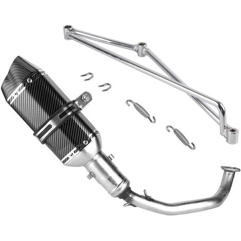 Collecteur de système d'échappement complet + silencieux à enfiler en fibre de carbone pour GY6 125 (1/5)