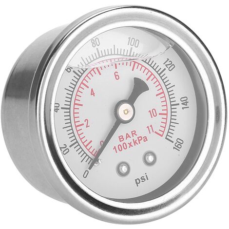0-160 PSI/bar jauge de régulateur de pression de carburant de voiture remplissage liquide compteur de carburant/huile (1/5)
