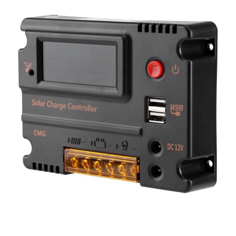 Régulateur Charge Solaire 20A 12V/24V | Écran LCD Double USB - Contrôleur PWM Intelligent Panneau Solaire