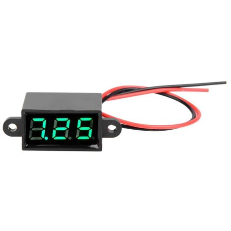 Mètre de Tension, DC 3.0-30V 0.28Inch Voltmètre Numérique à 2 Fils avec Affichage LED (Étanche)(Vert) (1/5)