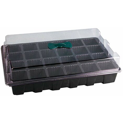 Plateau de Semis de Pépinière, 3pcs 24 Cellules Réutilisables Plateaux de Semis en Plastique pour Plantes Serre Plateau de Culture avec Couvercle Transparent Plat de Semis de (1/5)