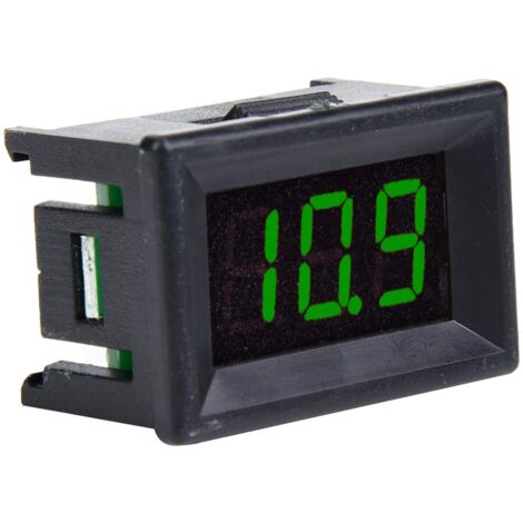 Compteur de puissance de tension, voltmètre numérique à deux fils 0,36 pouce Dc 2,4-30 V pour tourner dans le sens des aiguilles d'une montre pour réduire la(Police rétroéclairée en vert) (1/5)