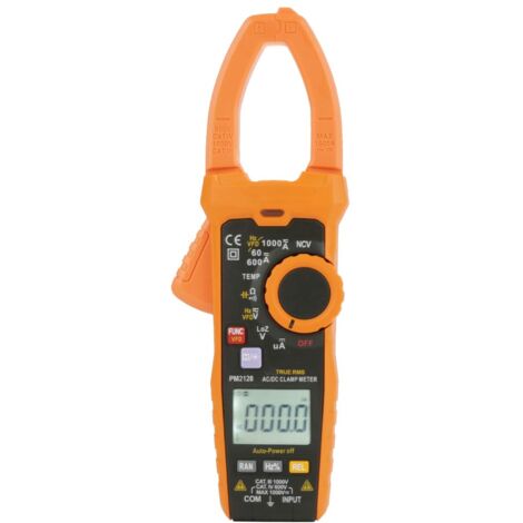 Pince Amperemetrique Numérique, PEAKMETER PM2128 Pince Multimètre Portable AC/DC Tension Courant Pince Résistance Capacitance 6000 Points Écran LCD rétro-éclairé Détection de Tension sans Contact N (1/5)
