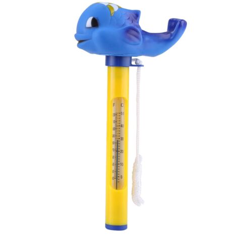 Thermomètre flottant de piscine, Thermomètre de piscine animal mignon avec String pour toutes les piscines extérieures intérieures Spas(Baleine bleue) (1/2)