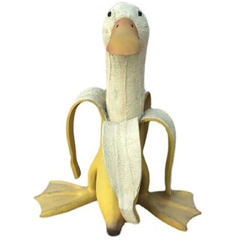 Sculpture Créative de Canard Banane avec Matériau Durable, Design Unique, Décoration Extérieure Artistique pour Jardins, Rues et Cours. (Jaune) (1/5)