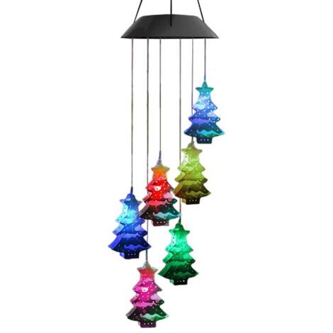 Carillon éolien Solaire de Noël Lumière Extérieure à énergie Solaire étanche LED Carillon éolien Couleur Changeante Lumière pour Patio Jardin Maison (2) (1/5)