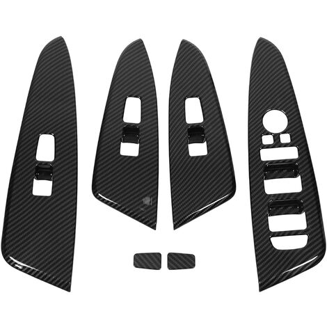 6 pièces couvercle de panneau de commande de fenêtre de porte en Fiber de carbone Style bouton de levage en verre décoration autocollant de remplacement pour KIA Sportage HEV NQ5 (1/5)