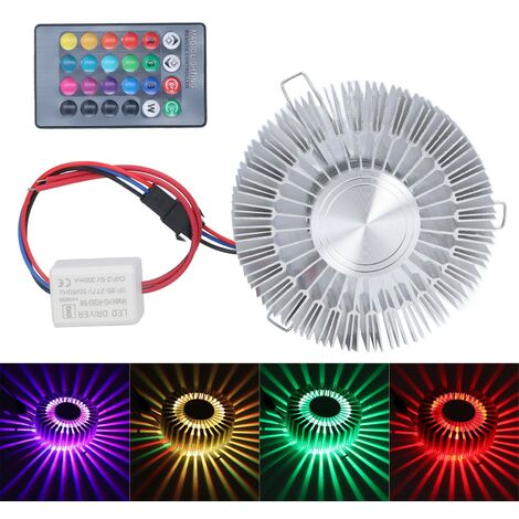 Sun Flower Applique Aluminium 3W RGB LED Aluminium Applique avec Télécommande pour Chambre Chevet Salon 85277V (1/5)