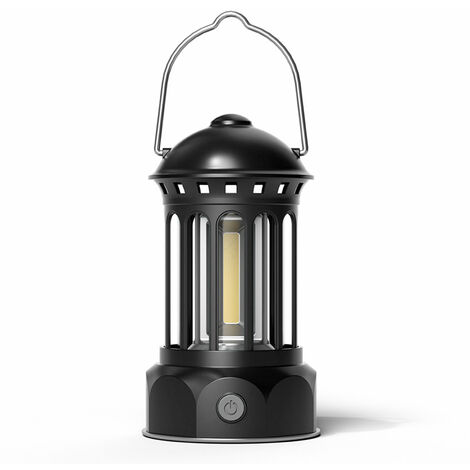 COB Camping Lanterne Rétro ABS Chrome Plaqué Fer Lampe De Camp Portable pour La Pêche En Plein Air (1/5)