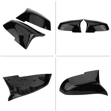Paire Couvercles Rétroviseurs BMW F20 F21 F22 F30 F32 - Cache Miroir Aile Noir ABS, Compatible Multiple Modèles