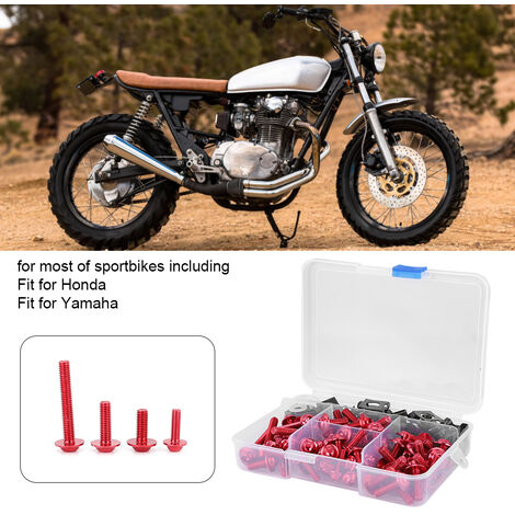 Kit 198 Pièces Vis Carénage Moto M5 M6 - Boulons Pare-Brise Et Accessoires Complets (Or)