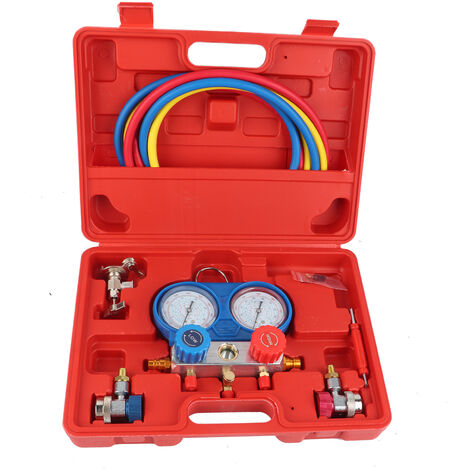Ensemble de manomètre R134a pour climatiseur A/C avec outil de tuyau de charge de 1,5 m