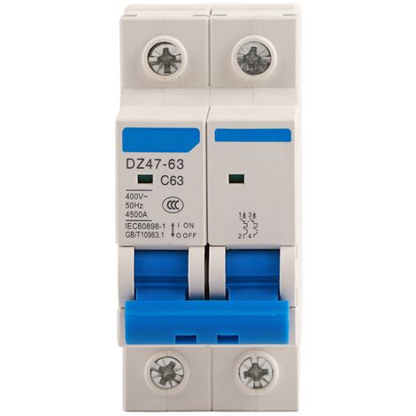 DZ4763 2P disjoncteur miniature Protection contre les fuites interrupteur d'air 400VAC (63A) (1/5)