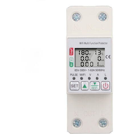 Commutateur de compteur d'énergie intelligent WiFi pour protecteur multifonctionnel de disjoncteur d'énergie Tuya avec mesure AC85300V 63A (1/5)
