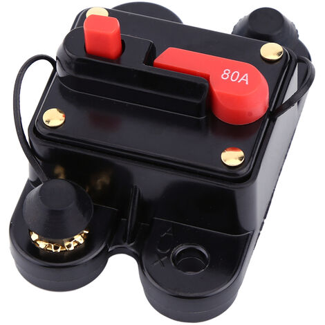 Disjoncteur DC12V pour voiture, bateau, vélo, fusible de réinitialisation audio stéréo (80 A)
