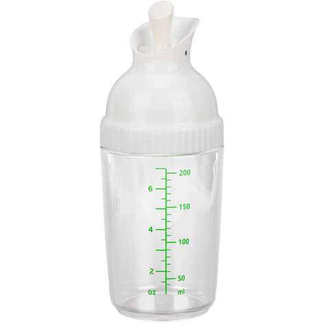 Shaker à vinaigrette de 200ml sans BPA, pot à vinaigrette avec couvercle pour prévention des fuites, blanc pour la cuisine (1/5)