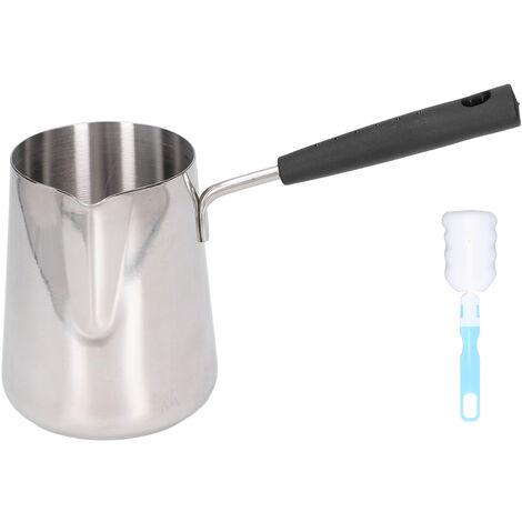 Cafetière turque 600 ml en acier inoxydable Surface brillante résistant aux hautes températures facile à nettoyer chauffe-beurre (1/5)