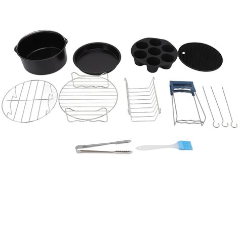 Pour ensemble de casseroles de friteuse à air résistant à la chaleur nettoyage facile en acier inoxydable pour accessoires de friteuse à air pour le restaurant de cuisine à domicile 20cm (1/5)