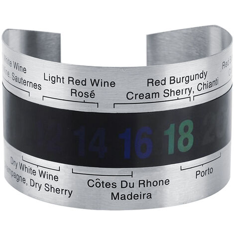 Thermomètre LCD à vin en acier inoxydable bouteille bière vins rouges Bracelet capteur de température (1/5)
