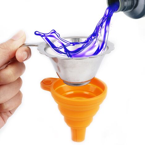 Rubberskin Filtre de résine d'impression 3D, entonnoir en silicone pliable et filtre en pour verser la résine dans la bouteille de résine
