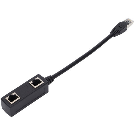 Adaptateur RJ45 1 Vers 4 - Séparateur Ethernet Noir Pour Réseau Domestique