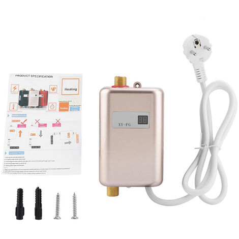 Sjlerst – Chauffe-eau instantané électrique 3800W – 220V – Système sans réservoir – Débit 2L/min – Température réglable 30-55°C – Écran LED