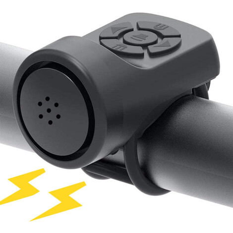 Rubberskin Sonnette de Vélo Électrique, Alarme de Klaxon Électronique Sonnette de Vélo 120dB, Klaxon de vélo de Charge USB Portable avec Alarme pour vélo de Route VTT (1/5)