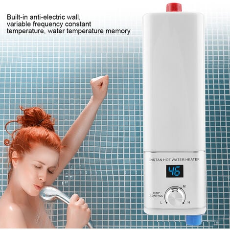 3800W Mini chauffe-eau instantané électrique sans réservoir Salle de bains  Cuisine Lavage Chaudière à eau Appareil de cuisine domestique, Prise: Prise  220-240V UK (Rouge)