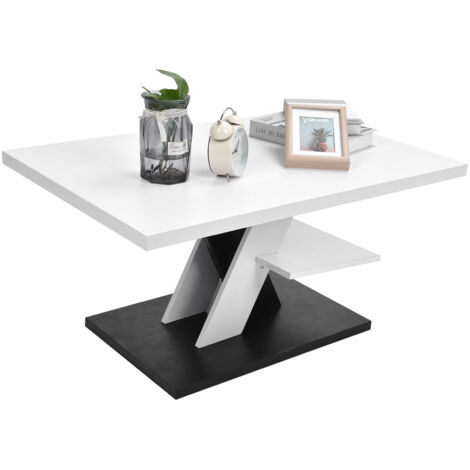 EURHCIO Table Basse Salon Blanche 60x100x35.5cm,Table D'appoint