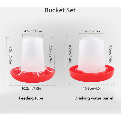 Kit Mangeoire Et Abreuvoir Automatique Pour Poussins 160g/160ml - Avec Manchon Rotatif, Pour Poules, Perroquets, Petits Oiseaux
