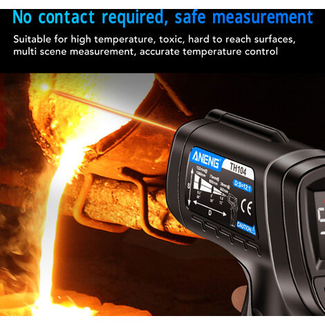 SJLERST Thermomètre Infrarouge, Pistolet de Thermometre Sans Contact, Pour  la Cuisine/BBQ/Industrie(pas pour l