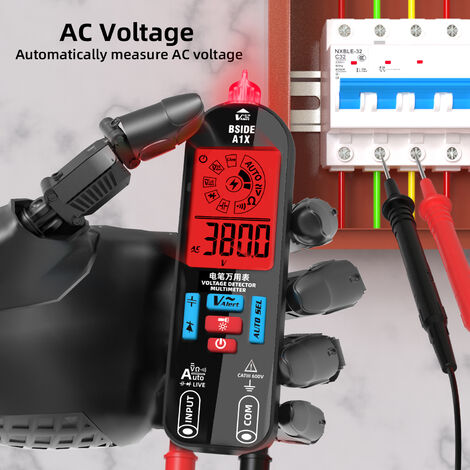 BSIDE Multimètre testeur détecteur tension voltmètre numérique