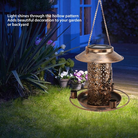 Hemobllo Mangeoire Oiseaux Au Sol Carrée Métal Stable Pour Jardin Patio