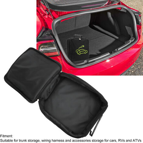 Sac De Rangement étanche Pour Câble De Charge Voiture électrique - 40x13 Cm, Tissu Oxford, Dragonne, Grande Capacité - 6