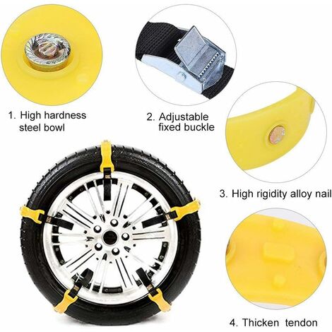 Acheter Chaînes antidérapantes pour pneus de voiture, 10 pièces, pour pneus  de neige, attaches de câble pour pneus de moto