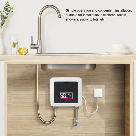 220V 5.5kw mini chauffe-eau électrique instantané douche sans réservoir  système d'eau chaude cuisine dorée