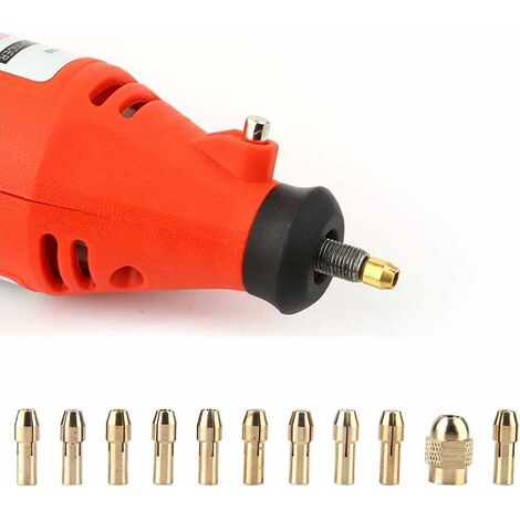 SJLERST Lot de 11 mandrins en laiton de précision 0,5-3,2 mm pour perceuse Dremel - Outils rotatifs de mandrin électrique (1/5)