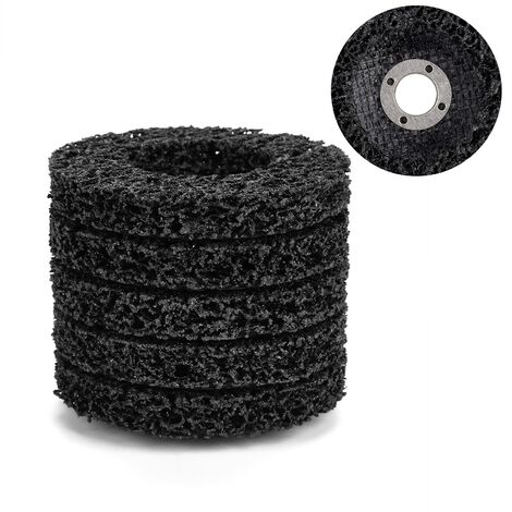 SJLERST Lot de 5 Disques Abrasifs pour Meuleuse 100 mm 60 Poly Strip Disc Outil de Nettoyage pour Enlever Rouille/Peinture/Ecaillage,noir (1/5)