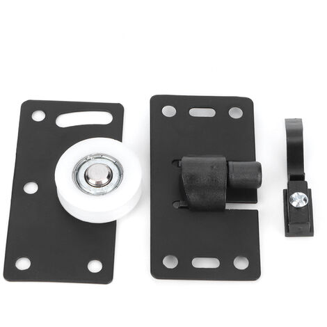 Jeu de roues de porte coulissante, quincaillerie de poulie de porte en acier laminée à froid pour armoire, placard, garde-robe (1/5)